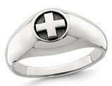 Men's Sterling Silver Antiqued Cross Ring